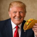 Donald Trump eating a taco