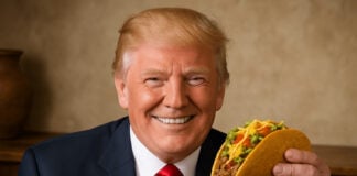 Donald Trump eating a taco
