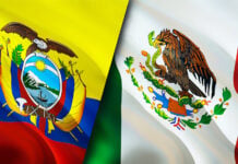 Ecuador and Mexico flags together