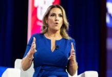 Panel featuring Sara Carter hosted by Julio Rosas during CPAC Conference at Gaylord National Resort Convention Center in Washington DC on February 22, 2024