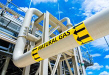 A natural gas pipeline (fracking concept)