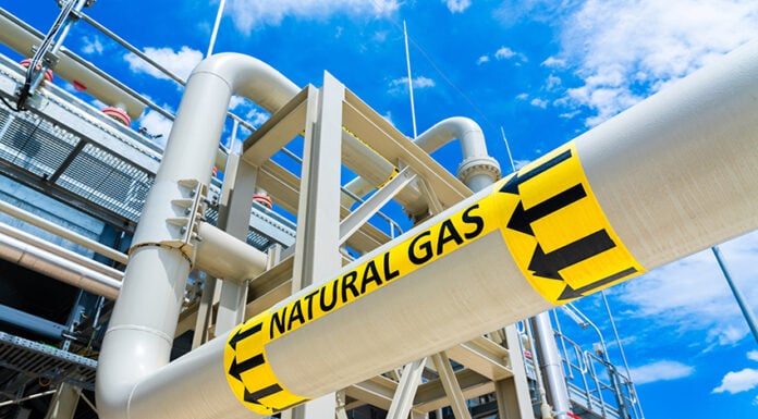 A natural gas pipeline (fracking concept)