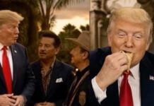 Trump AI birthday video of him eating tacos with Sheinbaum