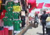 Mexican National team jerseys on sale at a street stand in Mexico