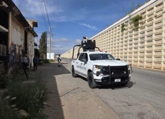 a National Guard truck in Zacatecas