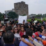 Students who passed UNAM's 2026 entrance exams demonstated this week outside the UNAM rector's office after news of the cheating scandal broke.