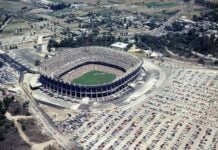 Aerial view of Estadio Azteca in 1963