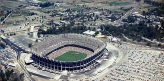 Aerial view of Estadio Azteca in 1963