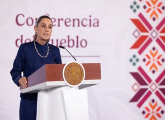 President Sheinbaum at her July 9 press conference