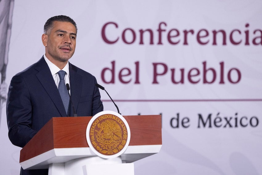 Security Minister Omar García Harfuch came to the partial defense of the Baja California governor on Tuesday, saying that there is no proof she gave "confidential" details to the United States government. 