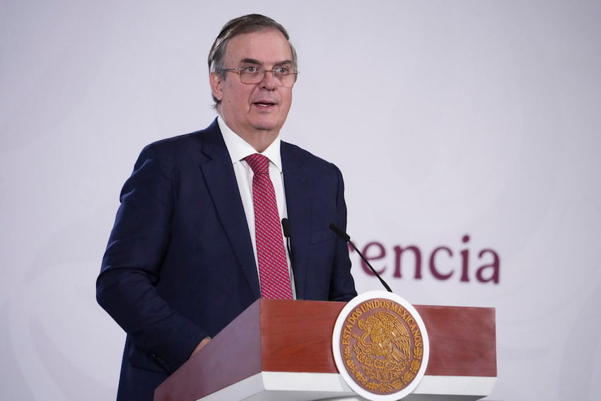 Mexican Economy Minister Marcelo Ebrard was on hand at today's mañanera to offer a response to Trump, who reiterated earlier this week that he didn't "really care" about the USMCA.