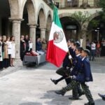 Kids performing the Honores a la Bandera in Mexico