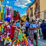 Colorful items offered by vendors in San Miguel de Allende
