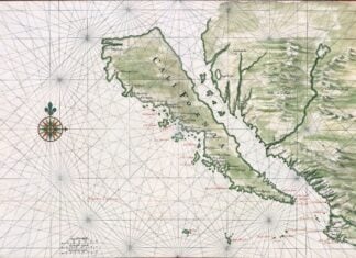 1650 map showing California as an island