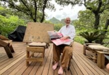 Diego Villaseñor, architect, on the terrace of a house he designed in Amatlán de Quetzalcóatl, Morelos