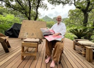 Diego Villaseñor, architect, on the terrace of a house he designed in Amatlán de Quetzalcóatl, Morelos