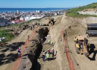 Construction on the San Antonio de los Buenos wastewater treatment plant.