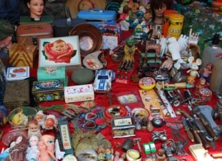 Collectible antiques at the La Lagunilla market in Mexico City's Tepito neighborhood