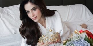 Miss Universe from Mexico, Fátima Bosch, with her crown