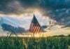 American flag waving in the breeze