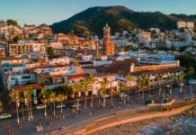 Puerto Vallarta downtown skyline with Parroquia de Nuestra Señora de Guadalupe visible