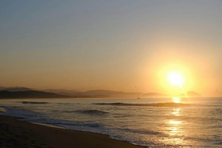 Sun setting over Chacahua Lagoon in Oaxaca
