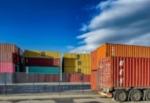 Truck carrying cargo