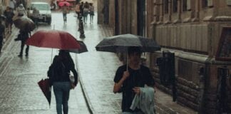 rainy street scene