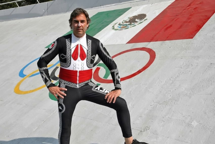 Hubertus von Hohenlohe at the Winter Olympics in his trademark "mariachi" suit