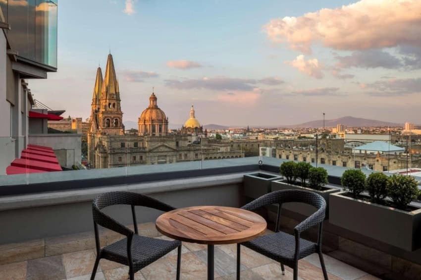 Hotel Doubletree by Hilton overlooking the Centro Histórico in Guadalajara