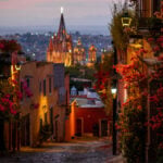 San Miguel de Allende, view of the cathedral from a side street