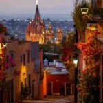 San Miguel de Allende, view of the cathedral from a side street