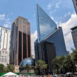 The Mexican stock market building on Paseo de la Reforma in Mexico City.