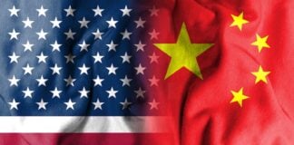 The American flag and the Chinese flag