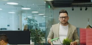 person at office