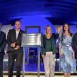 Chihuahua governor presenting at the opening of Embraer factory in the state