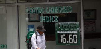 peso exchange rate at 16.60