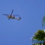 helicopters flying overhead near the State Attorney General’s Office in Mexicali on Tuesday, following an alert issued by the United States