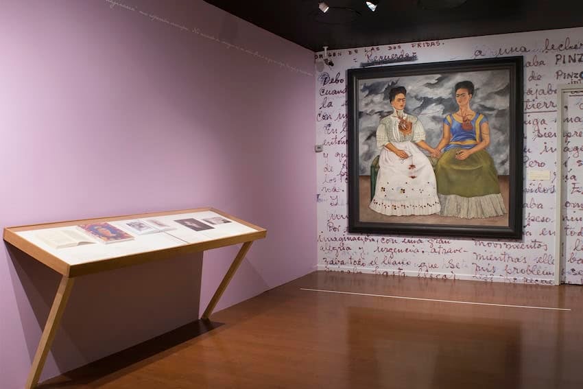 "Las Dos Fridas" by Frida Kahlo hangs in the Cabinet Room of the Museum of Modern Art.