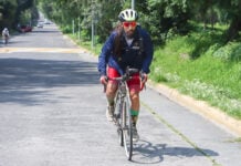 Rojano Galván biking in Mexico