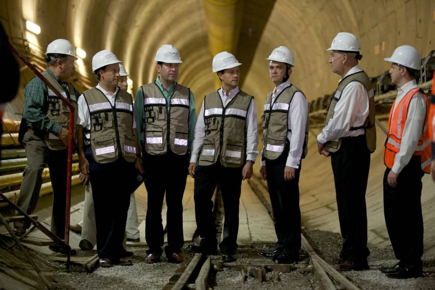 Túnel Emisor Oriente during construction in 2013