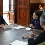 President Sheinbaum meets with Goldman Sachs President John Waldron in the National Palace