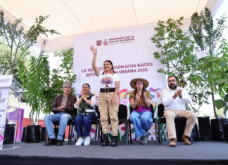 Clara Brugada tree-planting annuncement