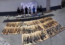 firearms bust near Sabinas Hidalgo, Nuevo León