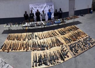firearms bust near Sabinas Hidalgo, Nuevo León