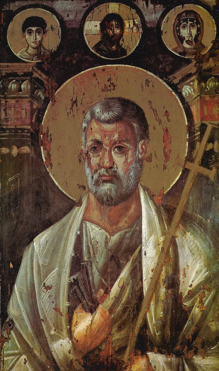 A 6th-century encaustic icon from Saint Catherine's Monastery, Egypt, depicting Peter the Apostle.