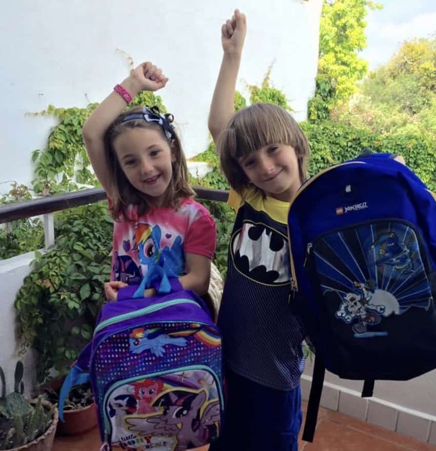 Zella and her twin brother get ready for elementary school in Mexico.