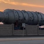 Massive absorption tower at ammonia plant in Sinaloa
