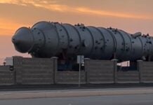 Massive absorption tower at ammonia plant in Sinaloa