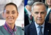 portraits of Claudia Sheinbaum and Mark Carney